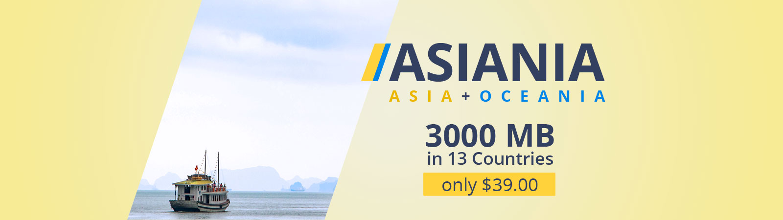 Asiania data plan (Asia + Oceania)